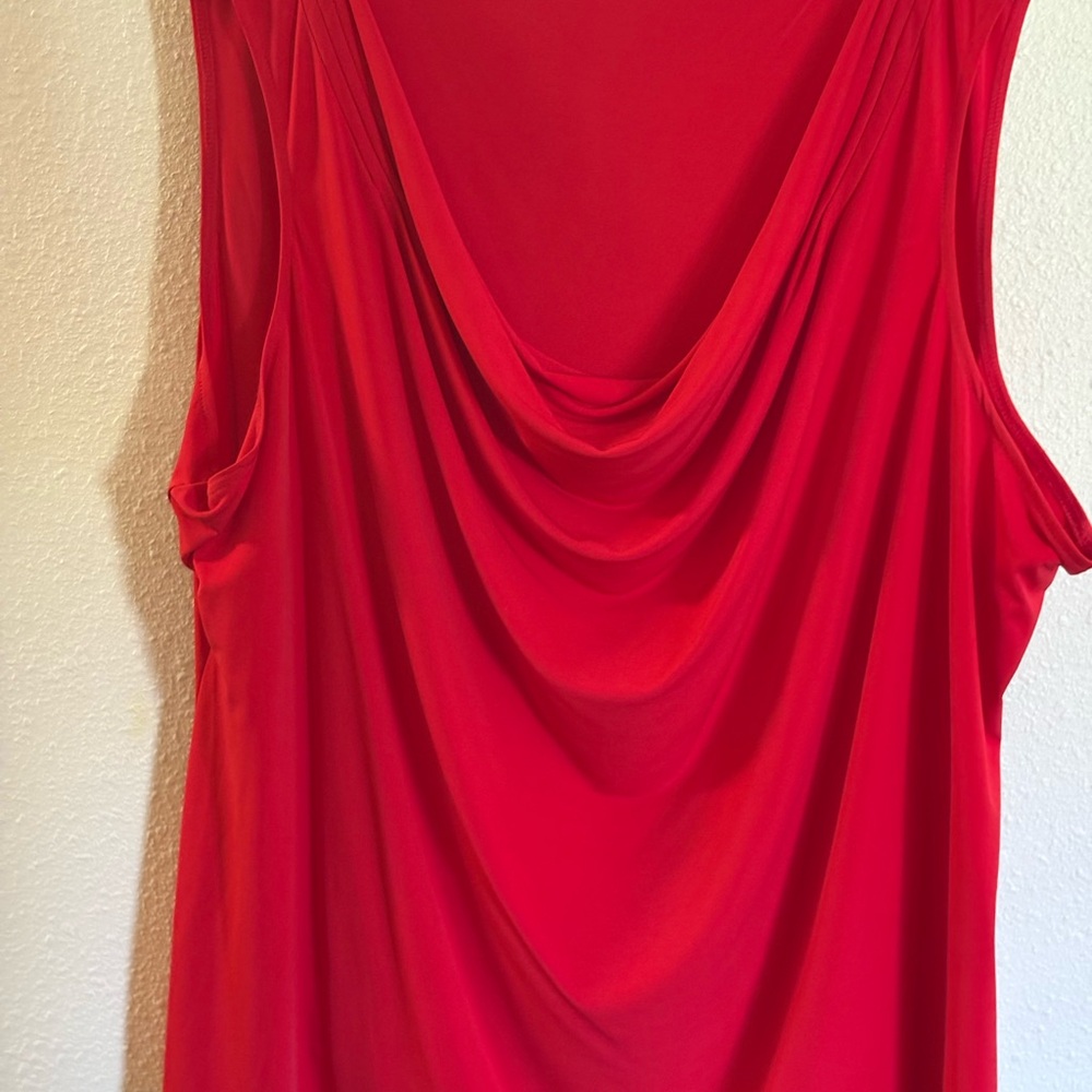 Calvin Klein Vibrant Red Drape Neck Blouse